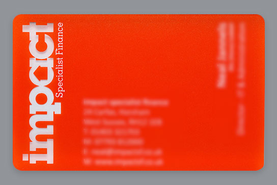 transparent and frosted plastic cards