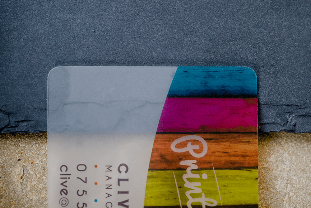 transparent and frosted plastic cards